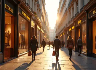 Pays du luxe : quel pays incarne l’excellence du luxe ? Rue de boutiques parisiennes élégantes avec shopping de luxe