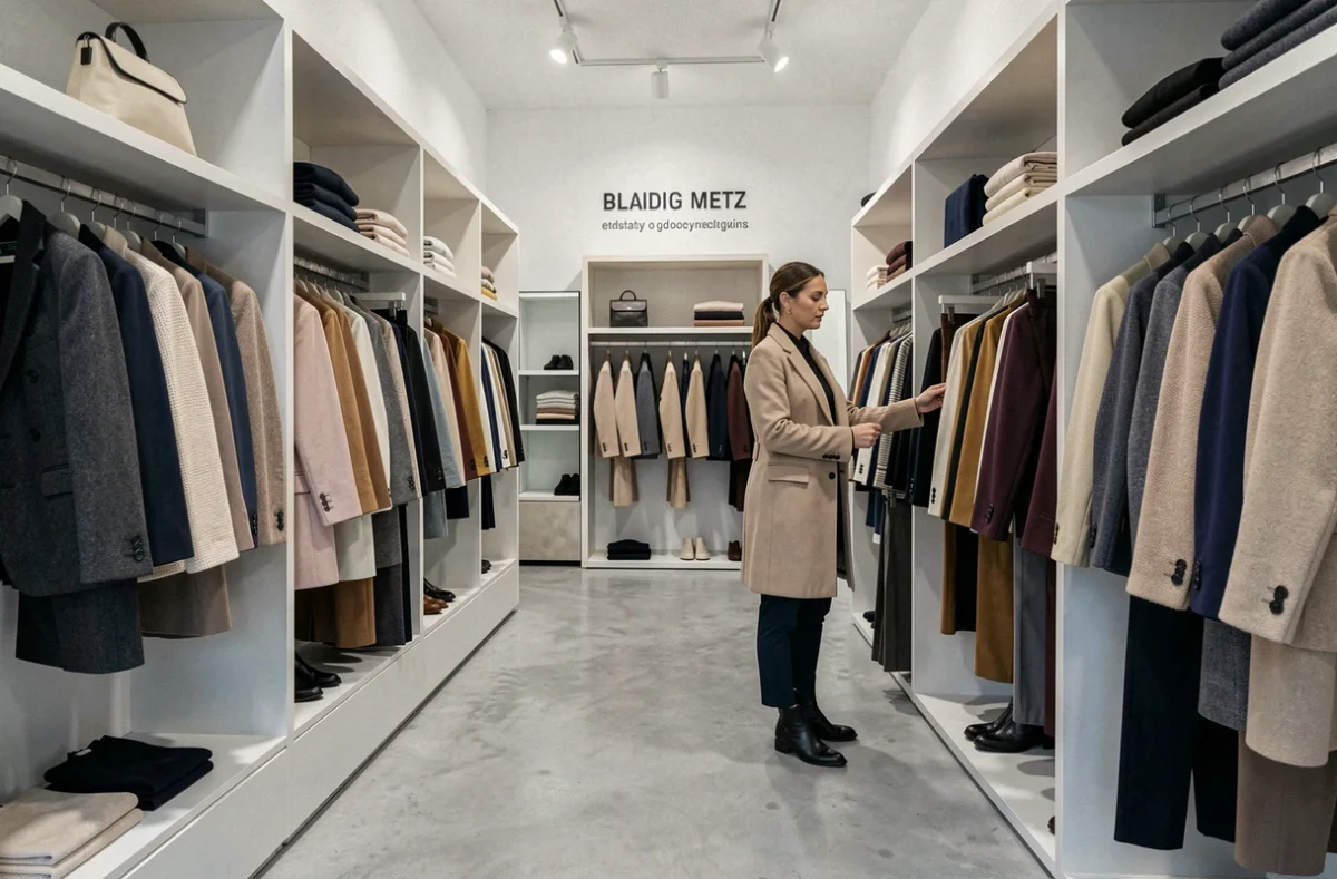 Boutique Except à Metz avec un espace minimaliste et une collection de prêt-à-porter structuré
