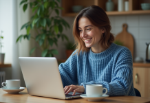 Acheter en ligne ses articles préférés : les meilleurs sites à découvrir ! Jeune femme souriante utilisant un ordinateur portable à la maison