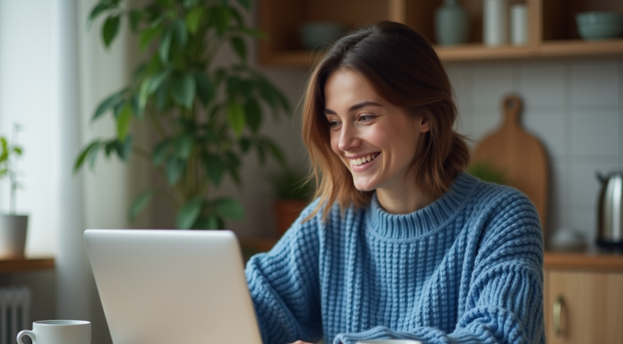 Acheter en ligne ses articles préférés : les meilleurs sites à découvrir ! Jeune femme souriante utilisant un ordinateur portable à la maison