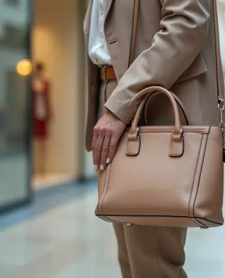 Sacs en forme de U : Quels sont leurs noms et caractéristiques ? Femme élégante avec sac ushaped dans un centre commercial