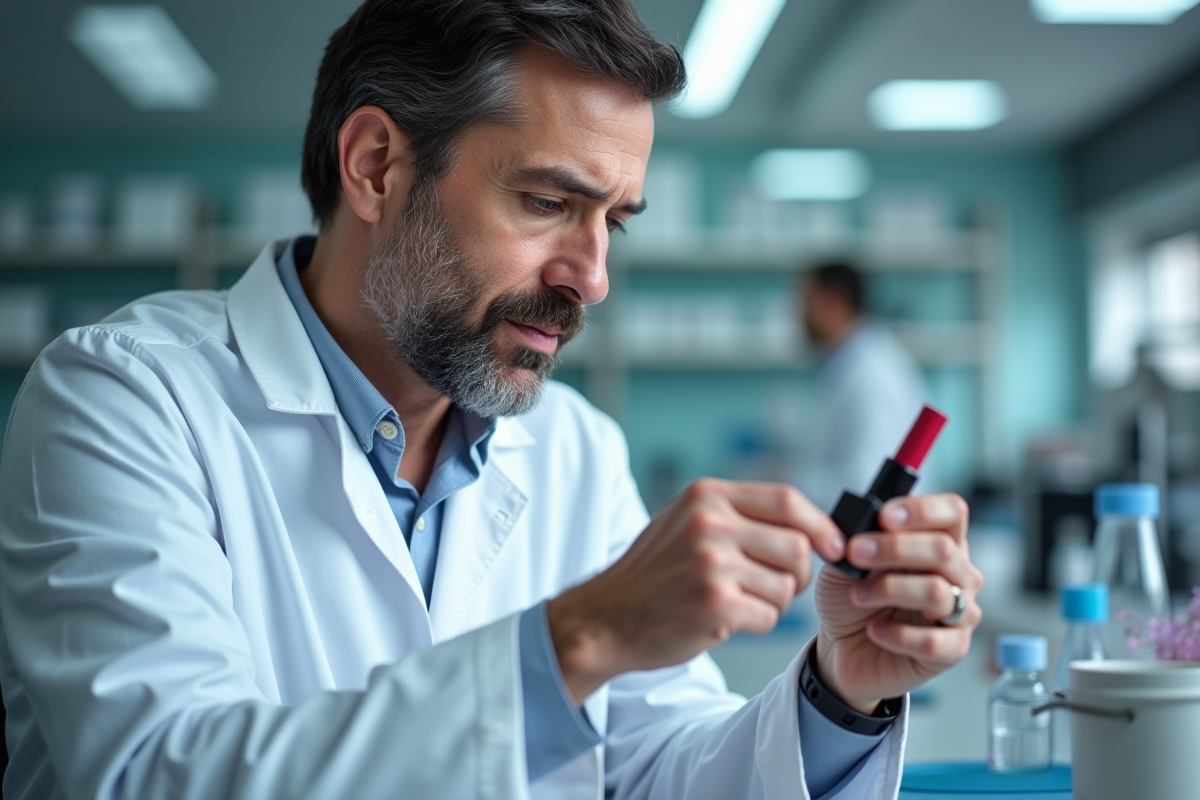 Scientifique homme lit la liste d